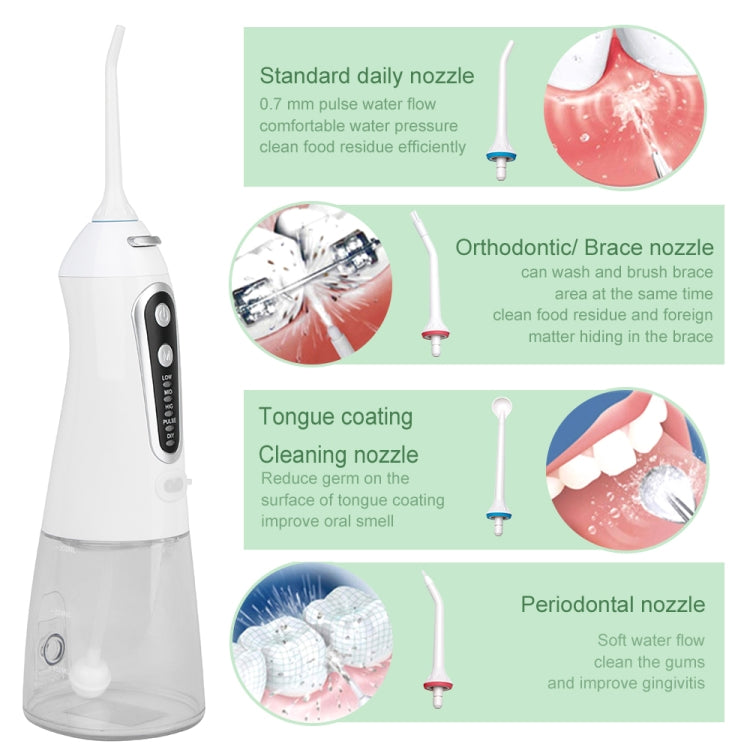 WF203 Intelligent Electric Oral Irrigator Portable Flosser(White Transparent)