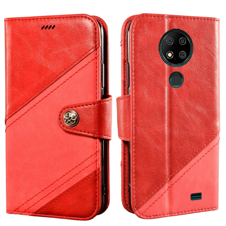 For Oukitel C19 Pro idewei Color Contrast Retro Texture Leather Phone Case
