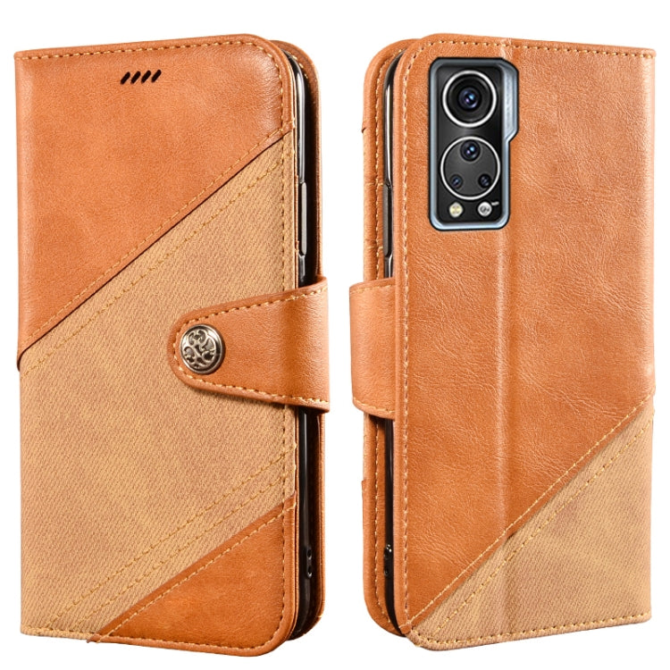 For ZTE Axon 30S idewei Color Contrast Retro Texture Leather Phone Case