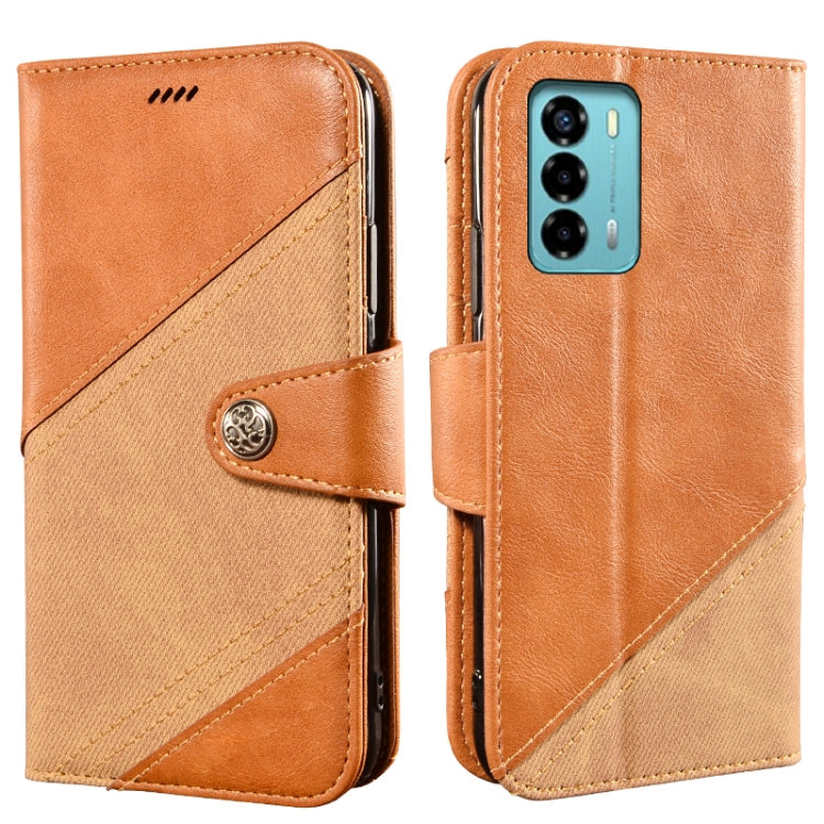 For ZTE Blade A72 4G idewei Color Contrast Retro Texture Leather Phone Case