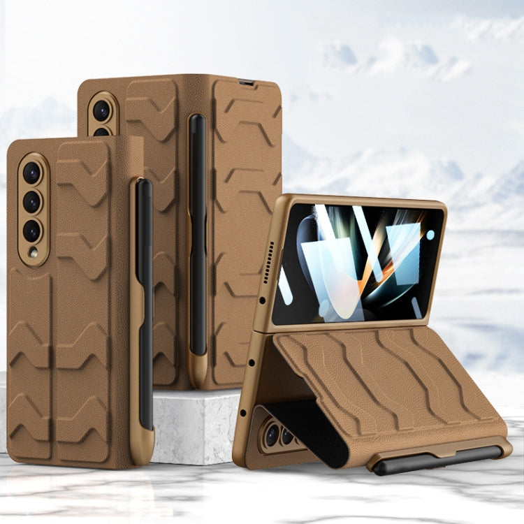 For Samsung Galaxy Z Fold4 GKK Integrated Shockproof Leather Phone Case with Pen Slots