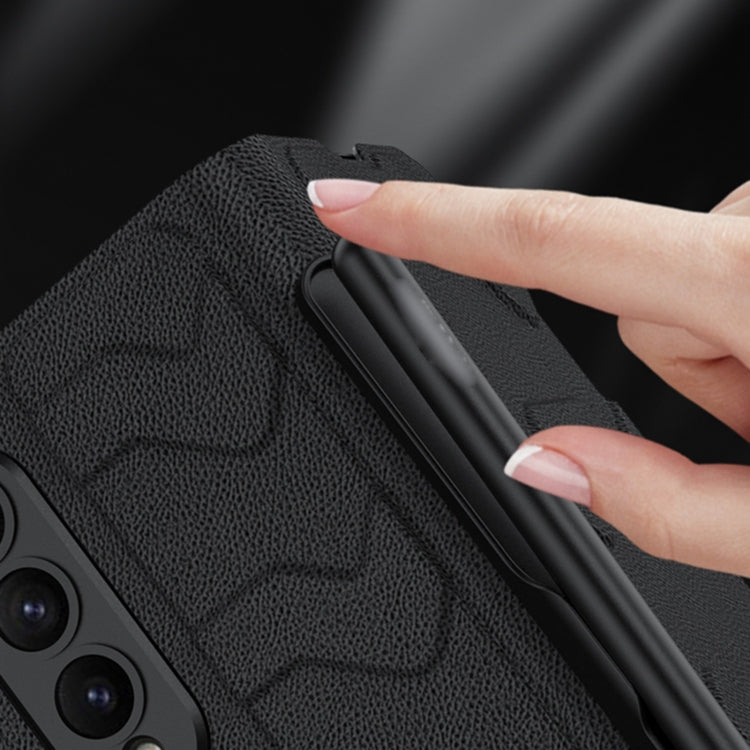 For Samsung Galaxy Z Fold4 GKK Integrated Shockproof Leather Phone Case with Pen Slots