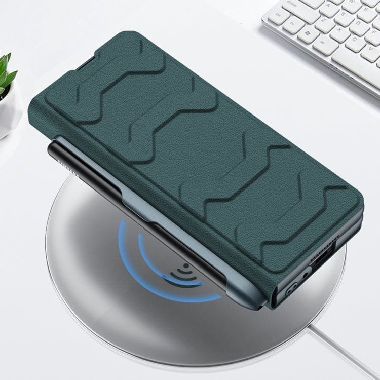 For Samsung Galaxy Z Fold4 GKK Integrated Shockproof Leather Phone Case with Pen Slots