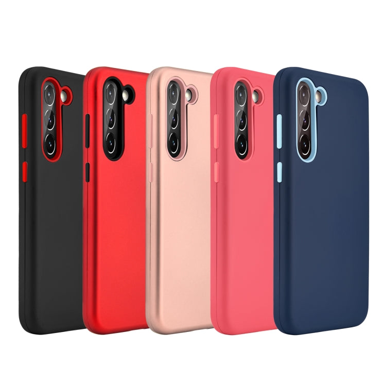 For Samsung Galaxy S23 5G 3 in 1 Solid Color Shockproof Protective Phone Case