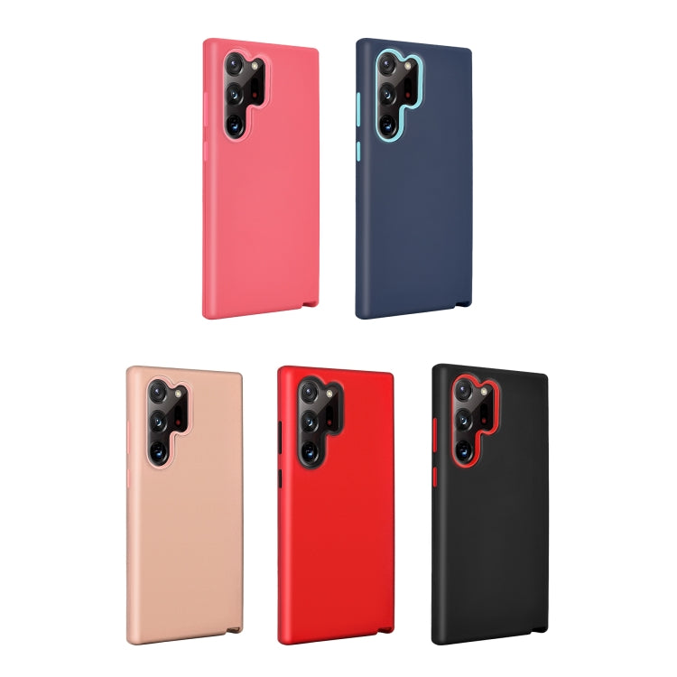 For Samsung Galaxy S23 Ultra 5G 3 in 1 Solid Color Shockproof Protective Phone Case