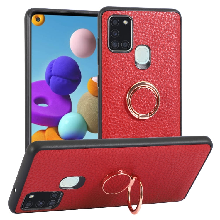 For Samsung Galaxy A21S Litchi Texture Magnetic Shockproof Protective Phone Case