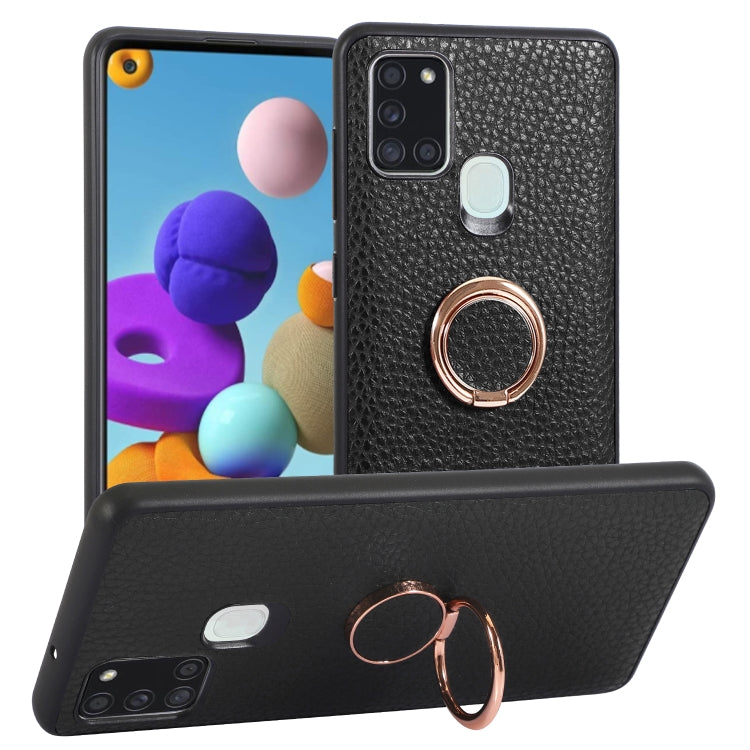 For Samsung Galaxy A21S Litchi Texture Magnetic Shockproof Protective Phone Case