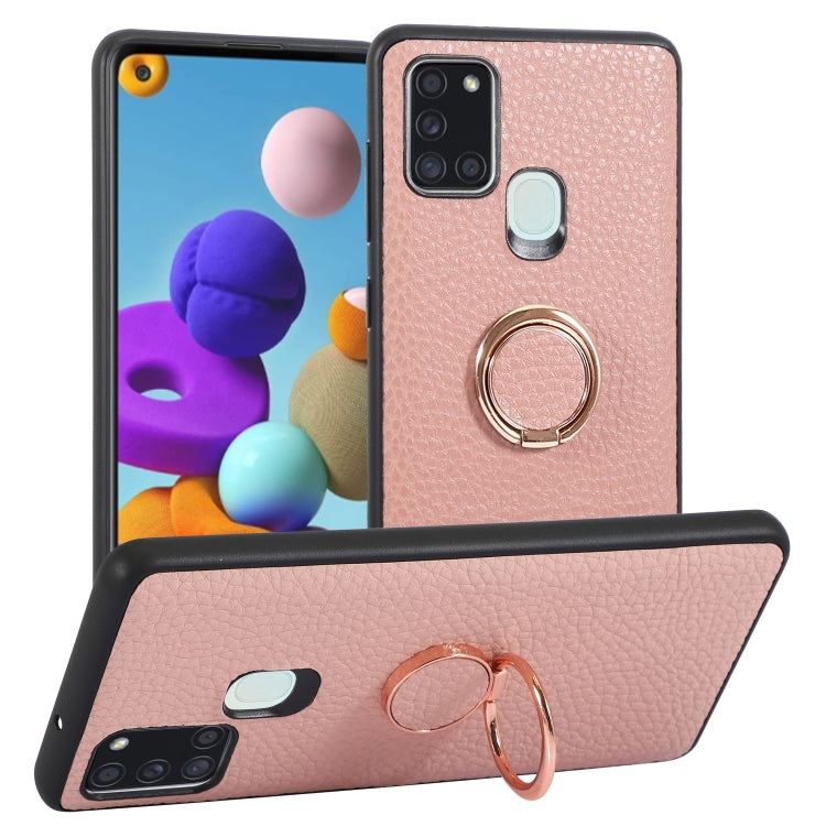 For Samsung Galaxy A21S Litchi Texture Magnetic Shockproof Protective Phone Case