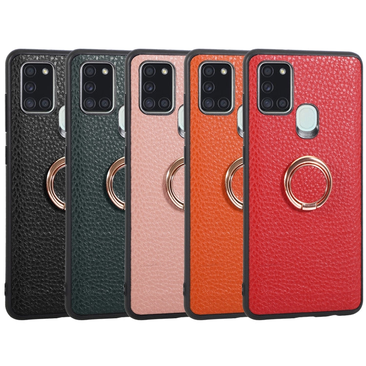 For Samsung Galaxy A21S Litchi Texture Magnetic Shockproof Protective Phone Case