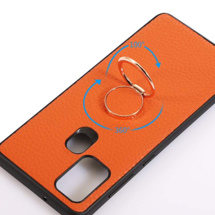 For Samsung Galaxy A21S Litchi Texture Magnetic Shockproof Protective Phone Case