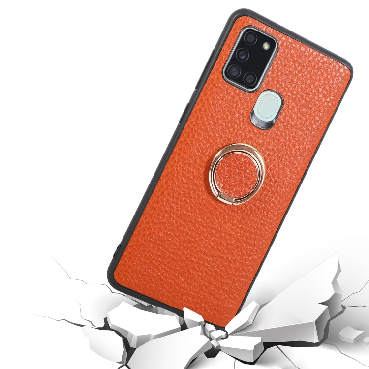 For Samsung Galaxy A21S Litchi Texture Magnetic Shockproof Protective Phone Case
