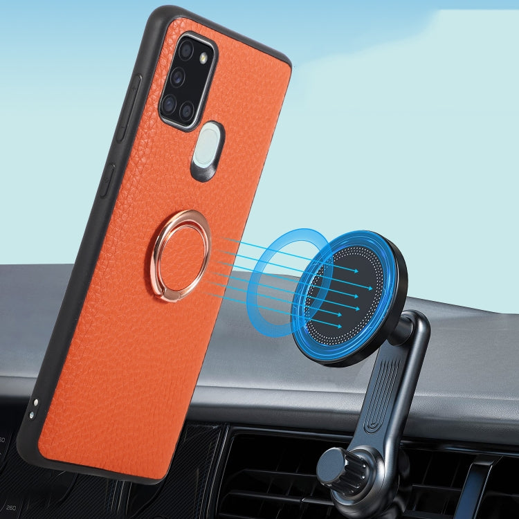 For Samsung Galaxy A21S Litchi Texture Magnetic Shockproof Protective Phone Case