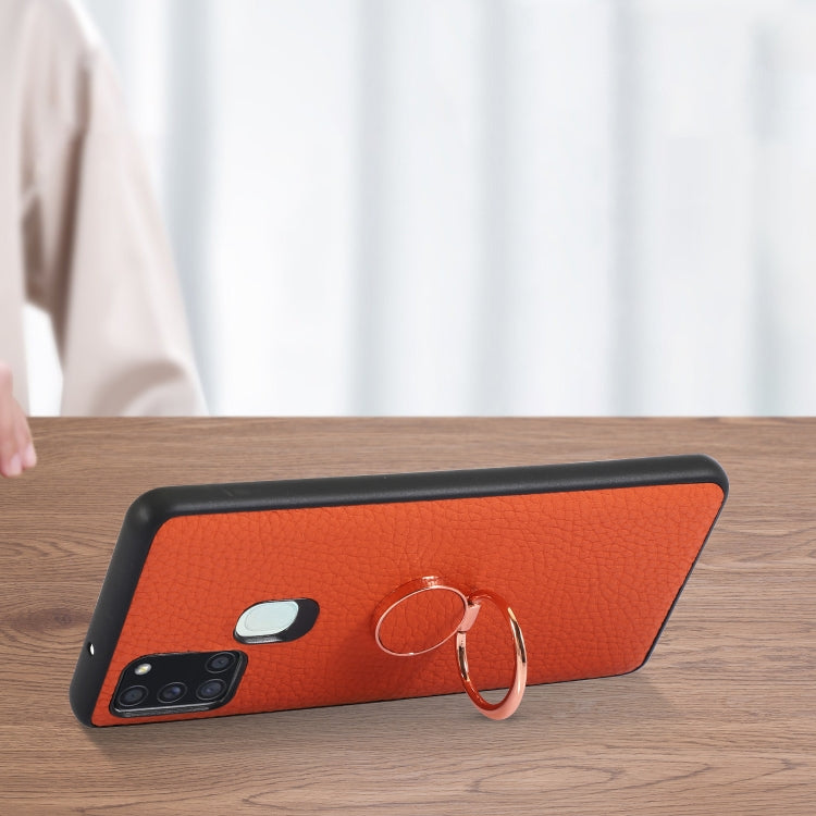 For Samsung Galaxy A21S Litchi Texture Magnetic Shockproof Protective Phone Case