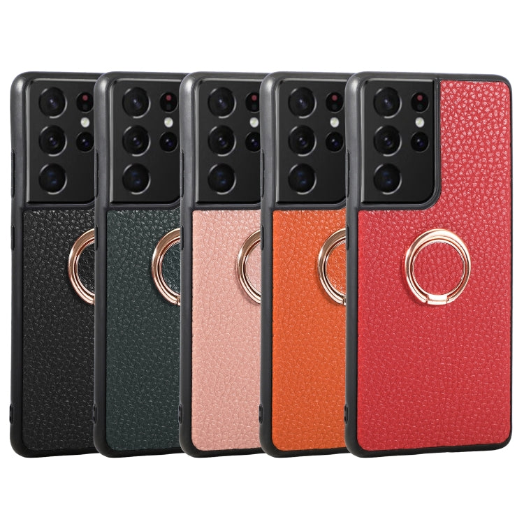 For Samsung Galaxy S21 Ultra 5G Litchi Texture Magnetic Shockproof Protective Phone Case