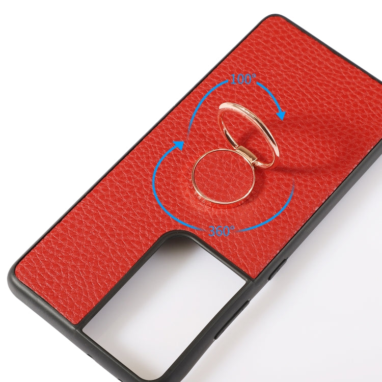 For Samsung Galaxy S21 Ultra 5G Litchi Texture Magnetic Shockproof Protective Phone Case