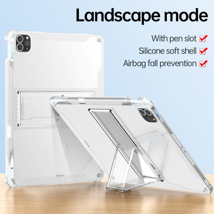 For iPad Pro 10.5 inch TPU + PC Airbag Full Coverage Shockproof Protective Tablet Case with Pen Slots(Transparent)