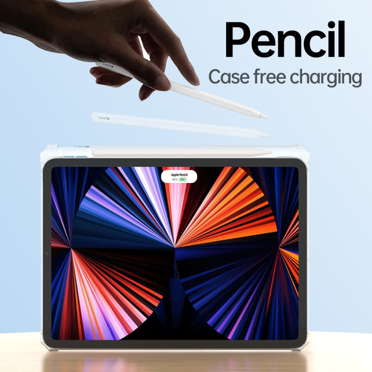 For iPad Pro 12.9 inch TPU + PC Airbag Full Coverage Shockproof Protective Tablet Case with Pen Slots(Transparent)