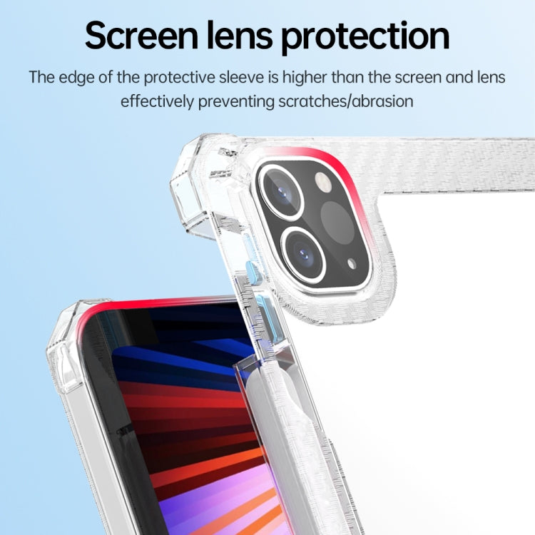 For iPad Pro 12.9 inch TPU + PC Airbag Full Coverage Shockproof Protective Tablet Case with Pen Slots(Transparent)