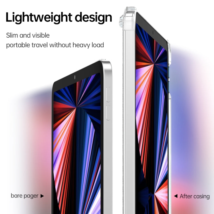 For iPad Pro 12.9 inch TPU + PC Airbag Full Coverage Shockproof Protective Tablet Case with Pen Slots(Transparent)