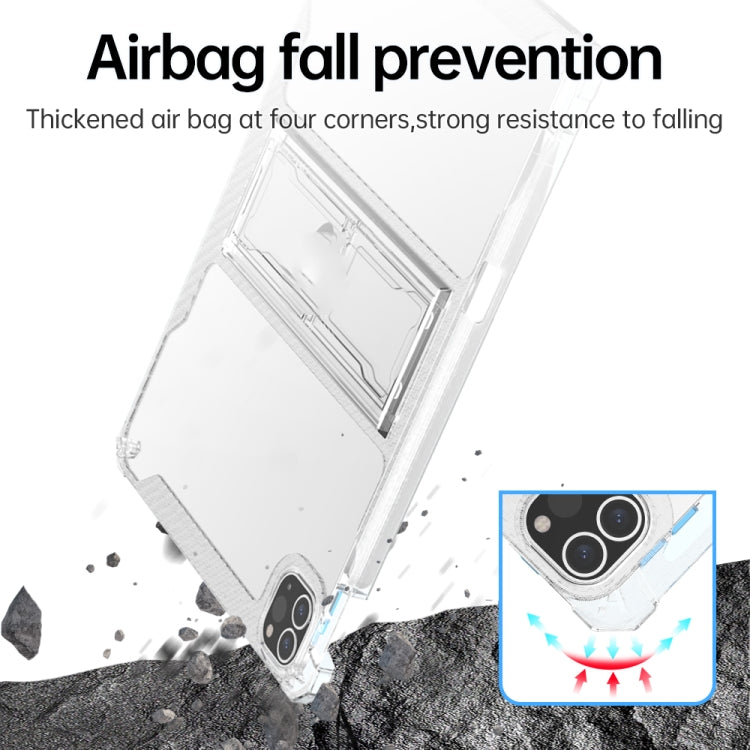 For iPad Pro 12.9 inch TPU + PC Airbag Full Coverage Shockproof Protective Tablet Case with Pen Slots(Transparent)