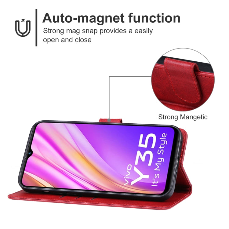For vivo Y35 5G Leather Phone Case