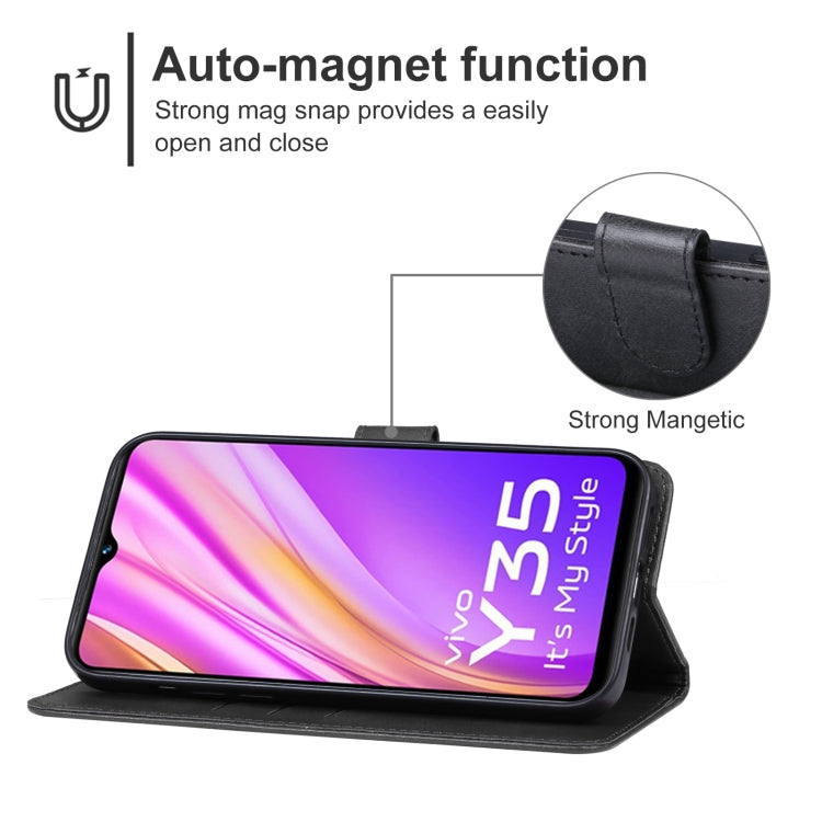 For vivo Y35 5G Leather Phone Case
