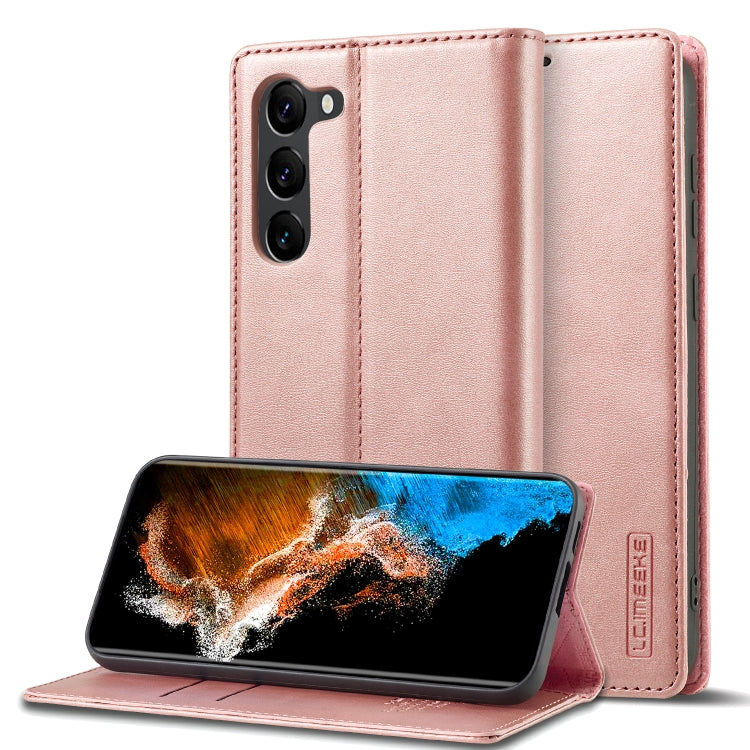 For Samsung Galaxy S23+ 5G LC.IMEEKE Strong Magnetism Ultra-thin Matte Leather Phone Case