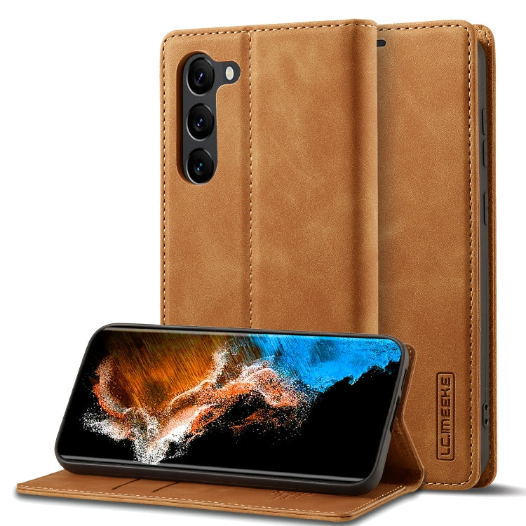 For Samsung Galaxy S23+ 5G LC.IMEEKE Strong Magnetism Ultra-thin Matte Leather Phone Case