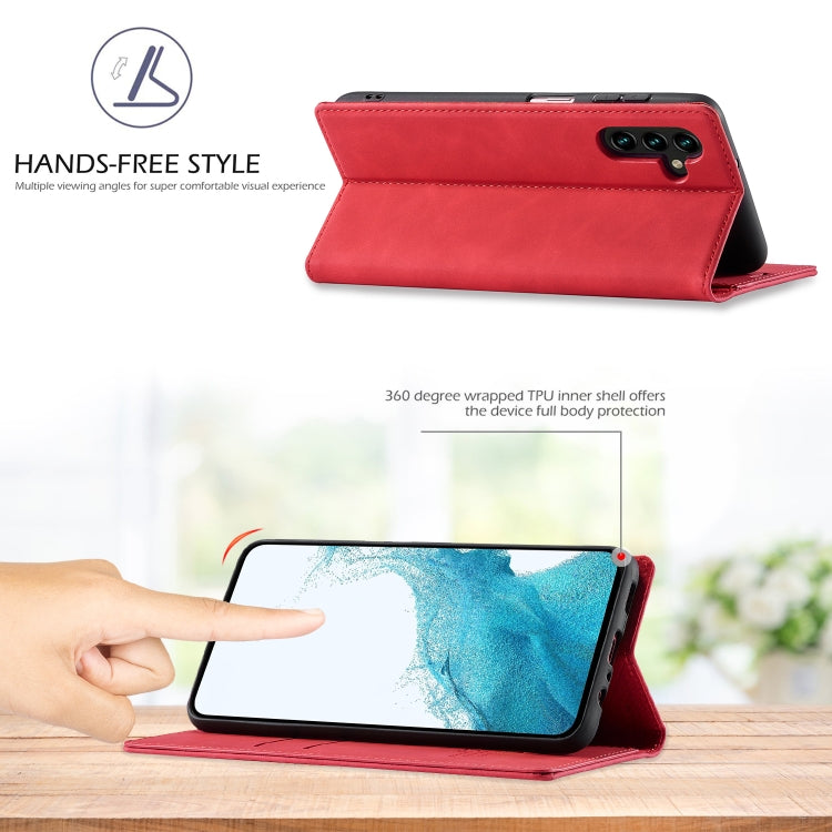 For Samsung Galaxy A54 5G LC.IMEEKE Strong Magnetism Microfiber Leather Phone Case