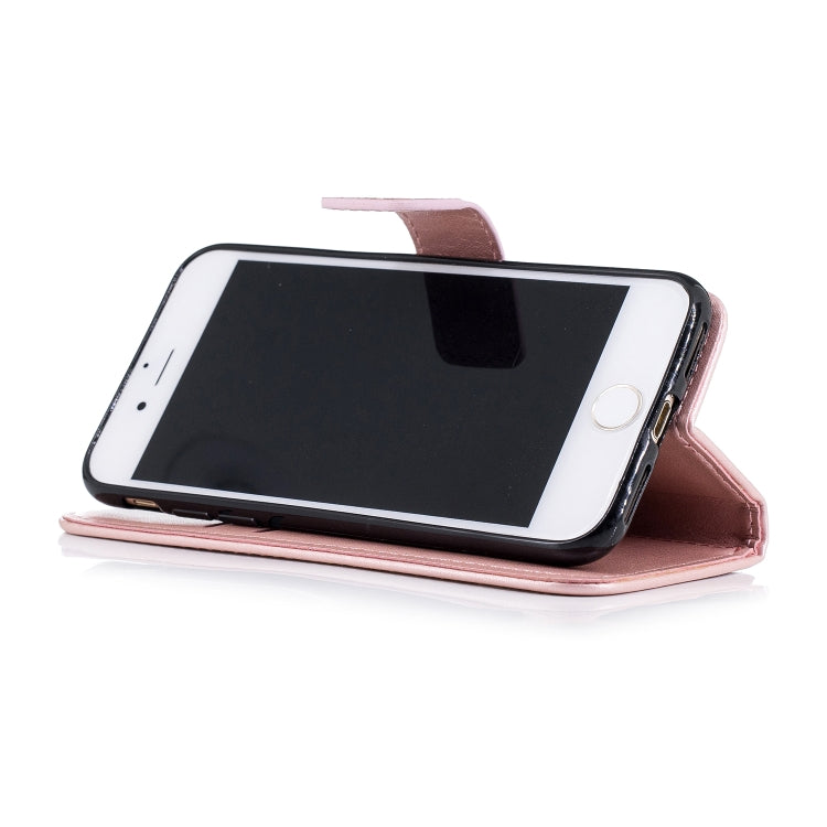 For iPhone SE 2022 / SE 2020 Plum Blossom Embossing Pattern Horizontal Flip Leather Case with Holder & Card Slots & Wallet & Lanyard