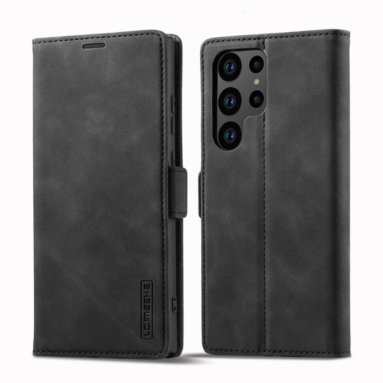 For Samsung Galaxy S23 Ultra 5G LC.IMEEKE Strong Magnetism Microfiber Leather Phone Case