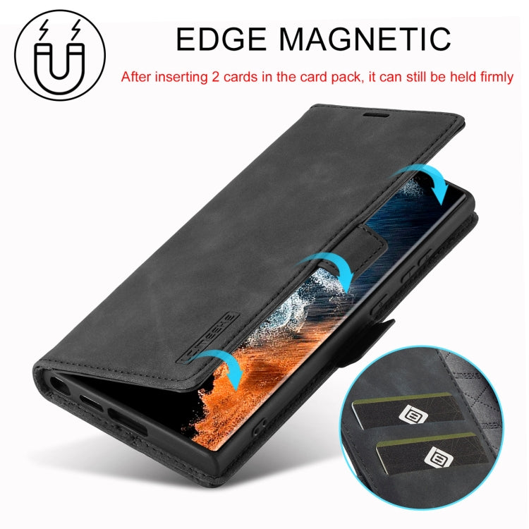 For Samsung Galaxy S23 Ultra 5G LC.IMEEKE Strong Magnetism Microfiber Leather Phone Case