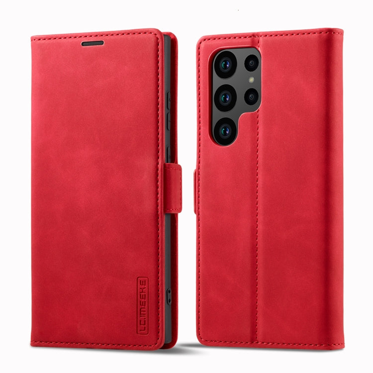 For Samsung Galaxy S23 Ultra 5G LC.IMEEKE Strong Magnetism Microfiber Leather Phone Case