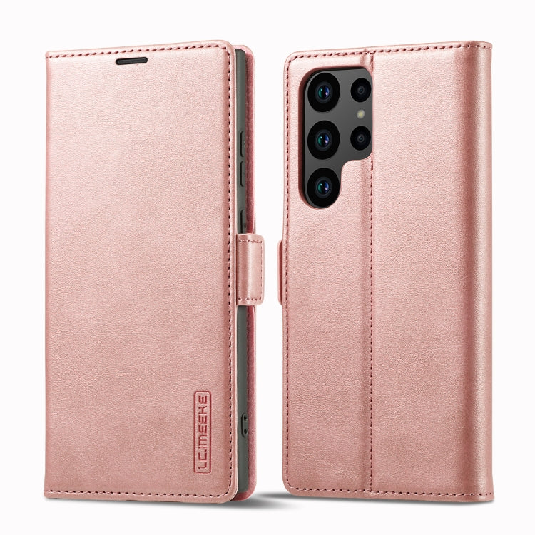 For Samsung Galaxy S23 Ultra 5G LC.IMEEKE Strong Magnetism Microfiber Leather Phone Case