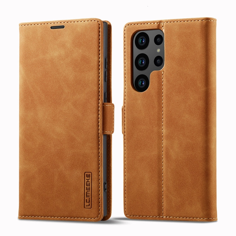 For Samsung Galaxy S23 Ultra 5G LC.IMEEKE Strong Magnetism Microfiber Leather Phone Case