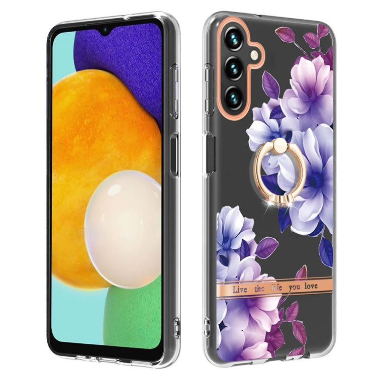 For Samsung Galaxy A14 5G Flowers and Plants Series IMD TPU Phone Case with Ring Holder