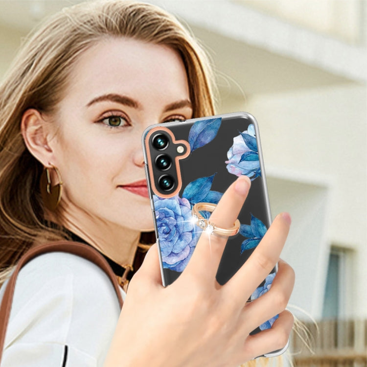 For Samsung Galaxy A14 5G Flowers and Plants Series IMD TPU Phone Case with Ring Holder
