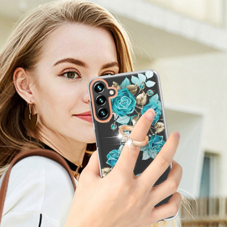 For Samsung Galaxy A14 5G Flowers and Plants Series IMD TPU Phone Case with Ring Holder