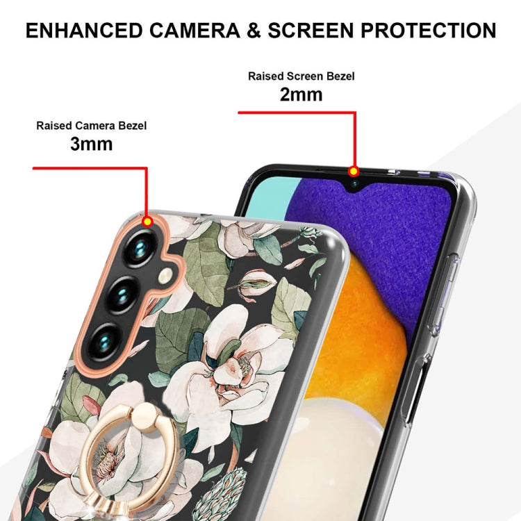 For Samsung Galaxy A14 5G Flowers and Plants Series IMD TPU Phone Case with Ring Holder