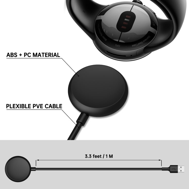 For Google Pixel Watch USB Port Smart Watch Magnetic Charging Cable, Length: 1m