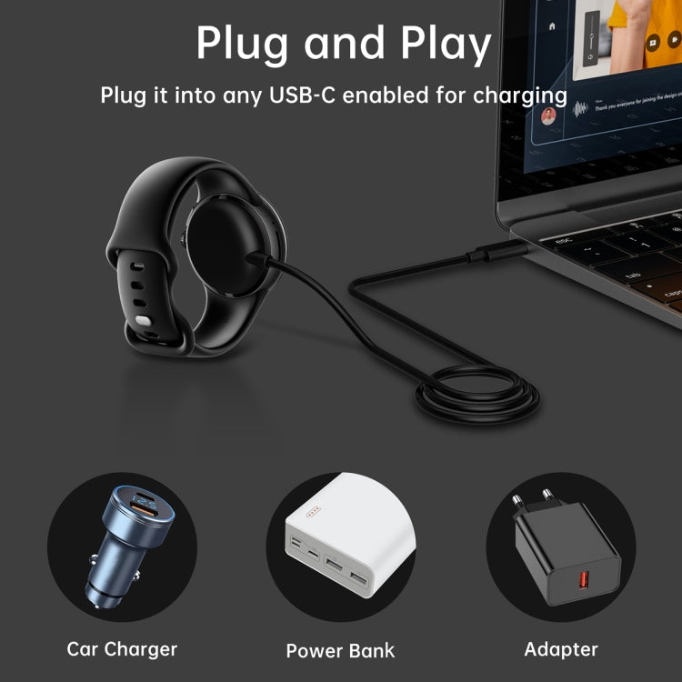 For Google Pixel Watch USB Port Smart Watch Magnetic Charging Cable, Length: 1m