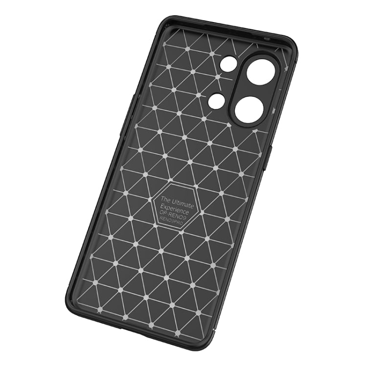 For OPPO Reno9 / Reno9 Pro Carbon Fiber Texture Shockproof TPU Phone Case(Black)