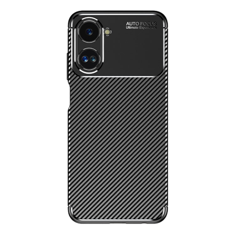 For Realme 10 4G Carbon Fiber Texture Shockproof TPU Phone Case(Black)