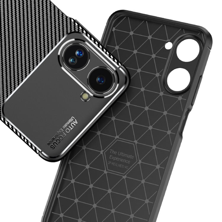 For Realme 10 4G Carbon Fiber Texture Shockproof TPU Phone Case(Black)