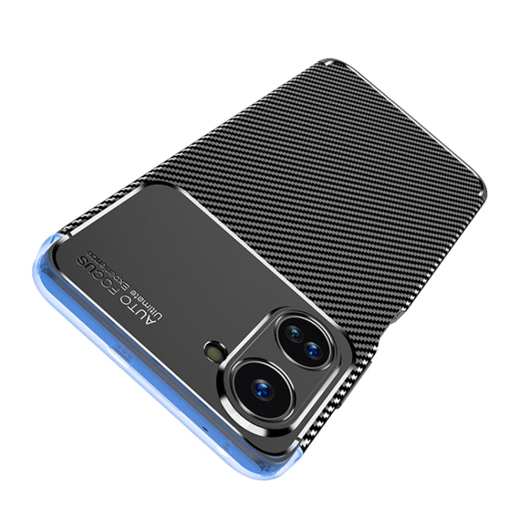For Realme 10 4G Carbon Fiber Texture Shockproof TPU Phone Case(Black)