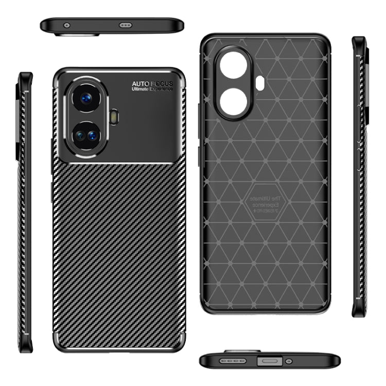 For Realme 10 Pro+ Carbon Fiber Texture Shockproof TPU Phone Case(Black)
