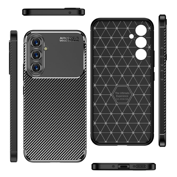 For Samsung Galaxy A54 5G Carbon Fiber Texture Shockproof TPU Phone Case(Black)