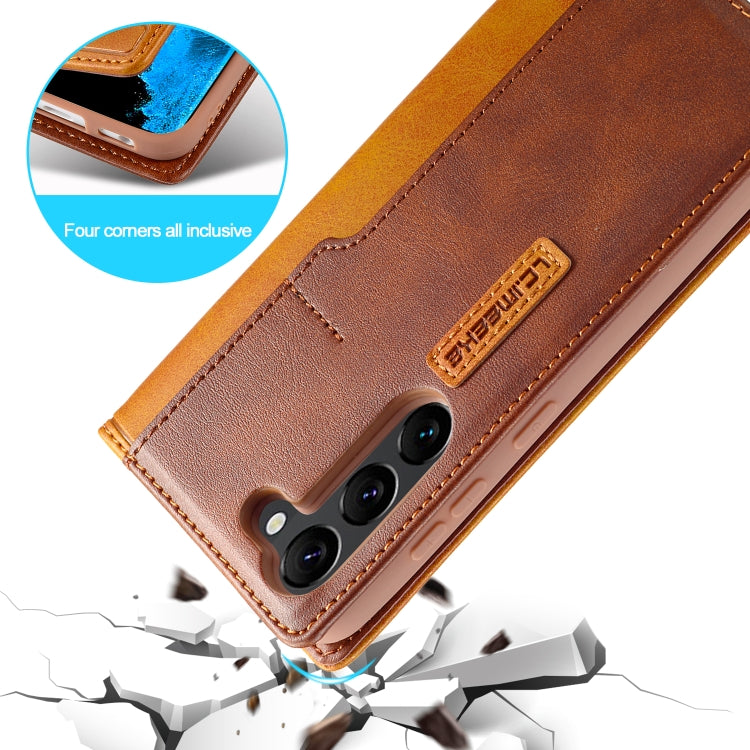 For Samsung Galaxy S23 5G LC.IMEEKE LC-001 Color Matching Frosted Leather Phone Case