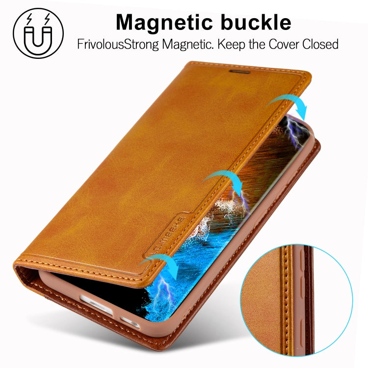 For Samsung Galaxy S23 5G LC.IMEEKE LC-001 Color Matching Frosted Leather Phone Case