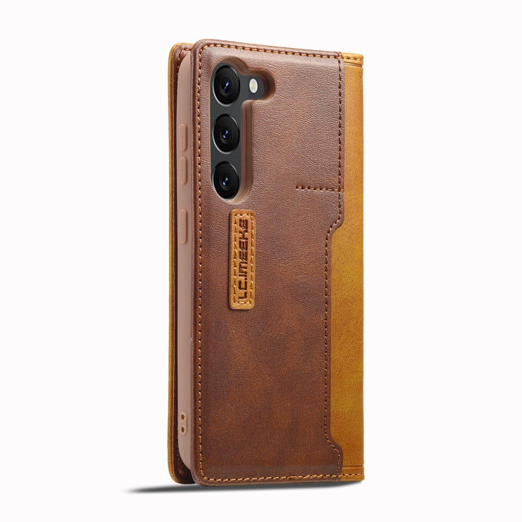 For Samsung Galaxy S23+ 5G LC.IMEEKE LC-001 Color Matching Frosted Leather Phone Case